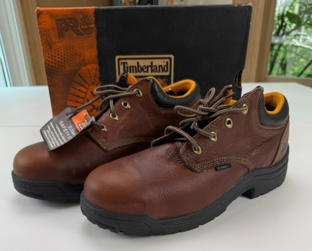 Timberland PRO TiTAN Oxford Safety Toe Work Shoes Mens 11 Wide Brown 47028